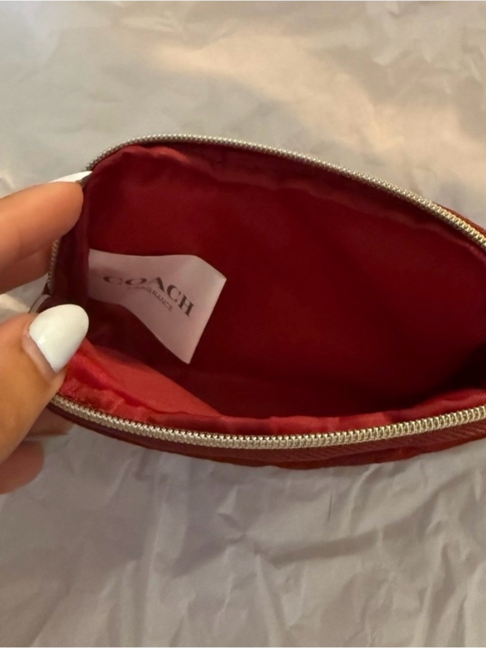 Coach Red Coin cherry small Makeup Pouch with coach cherry travel size Perfume - Picture 9 of 9